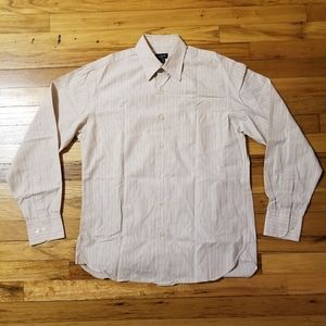 J. Crew Long Sleeve Casual Button Up Striped Shirt Peach White Men's Size Small